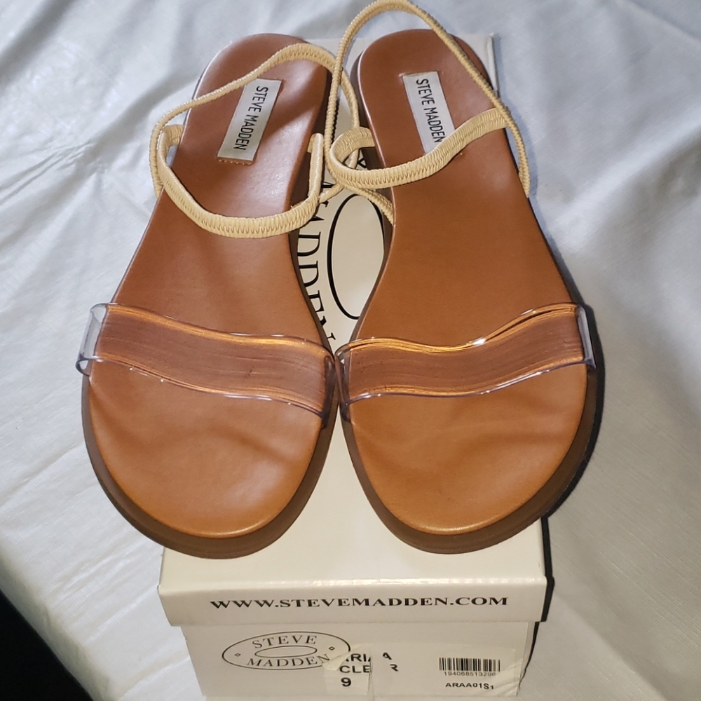 Steve Madden Ariaa Clear Sandals Womens size 9